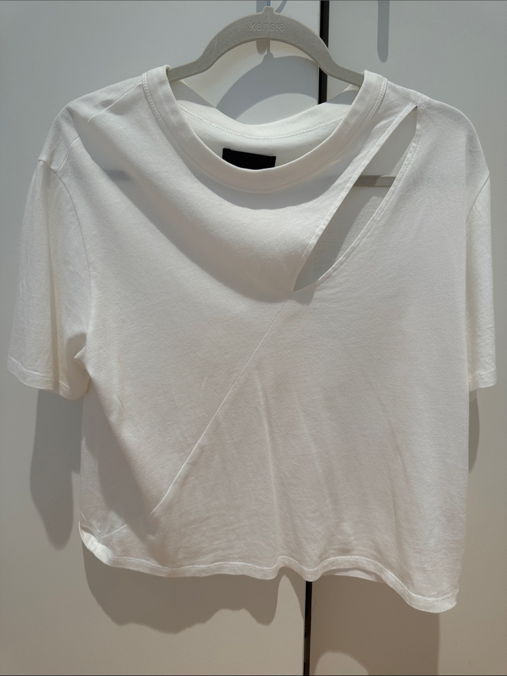 RTA White Distressed Cutout Tee